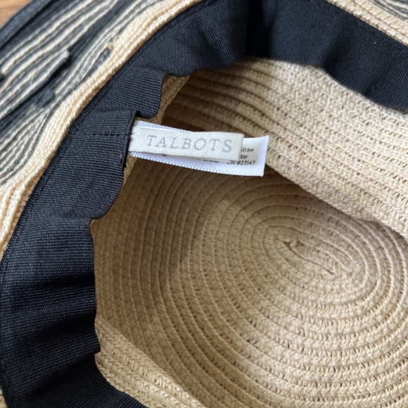 Talbots Striped Floppy Straw Hat - Picture 3 of 4
